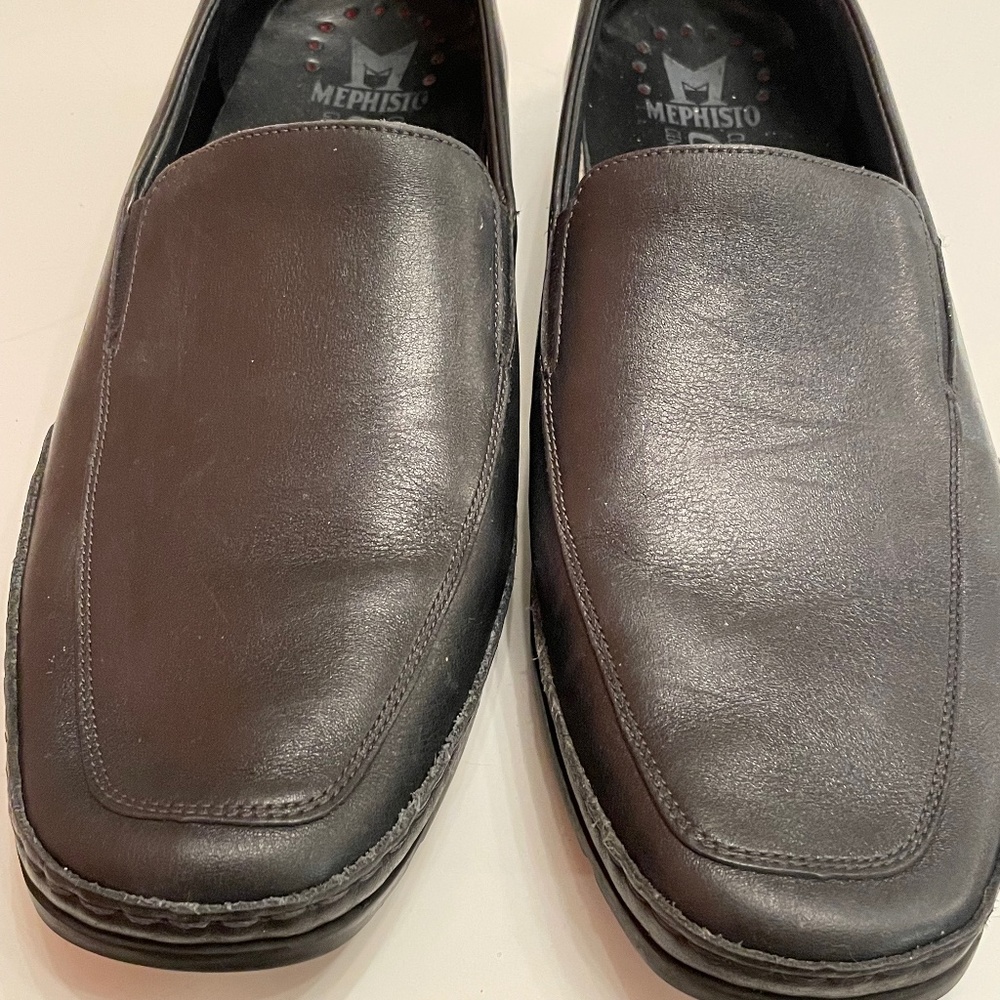 Mephisto Black Leather Loafers Mens 13